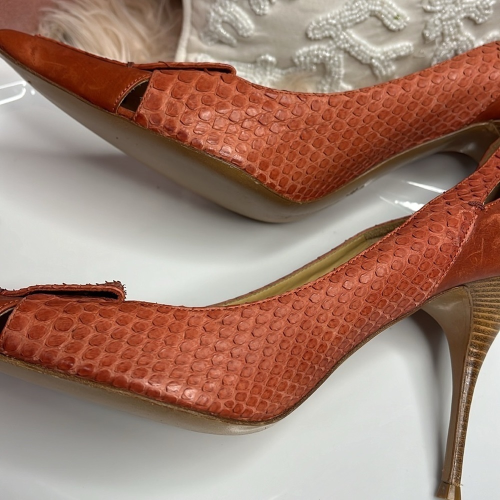 CHLOÉ PYTHON VINTAGE HEELS - Picture 1 of 11